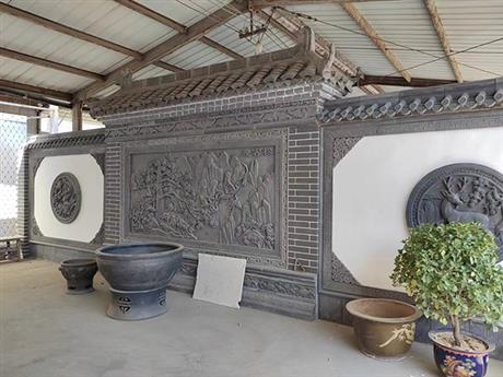 仿古磚雕影壁墻展示